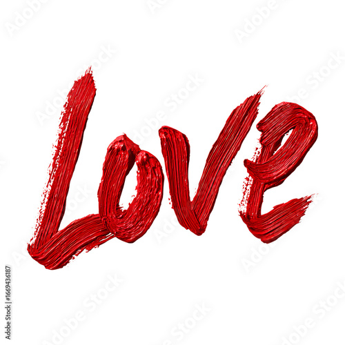 Red brushstrokes spelling LOVE png