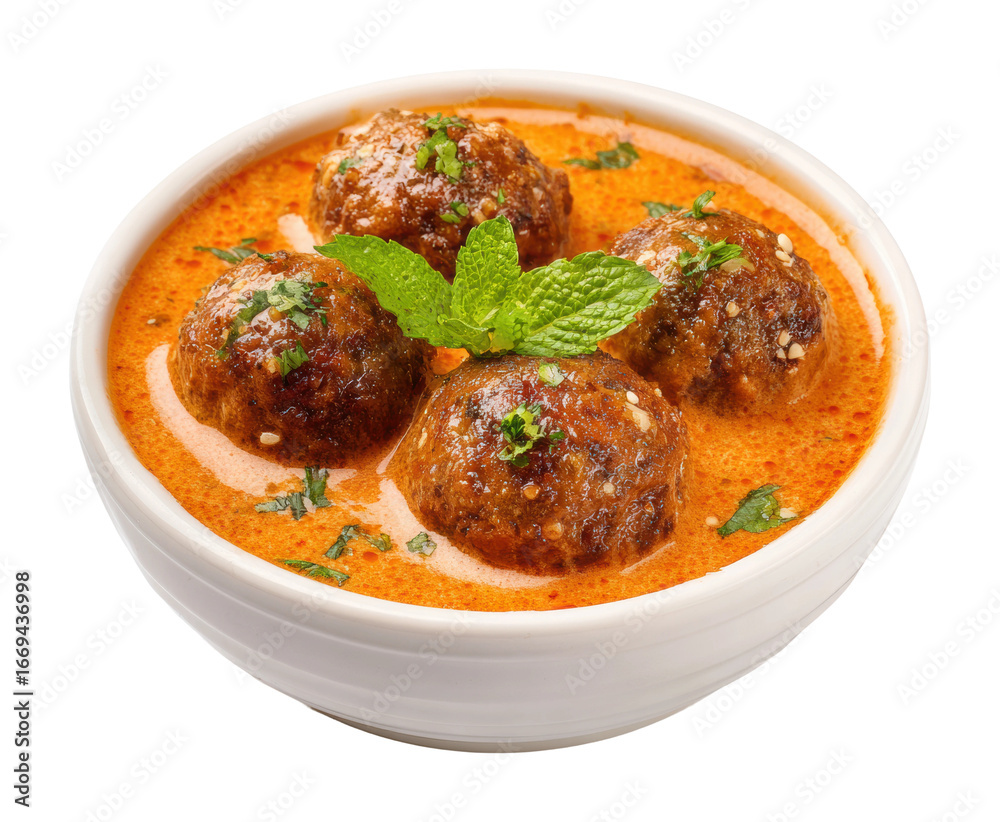 Delicious indian kofta curry home kitchen food indoors isolated on transparent background Delicious indian kofta curry home kitchen food indoors isolated on transparent background