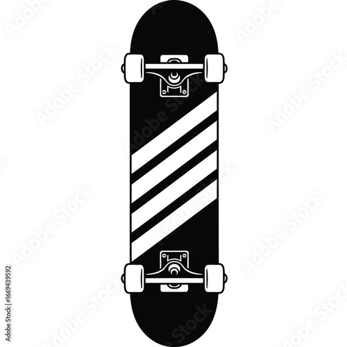 Illustration of a skateboard with stripes