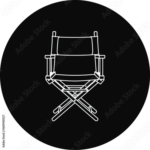 Vector art of directors chair illustration on a, representing filmmaking and cinematic arts