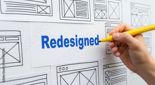 Hand Writing Redesigned with Yellow Marker website design