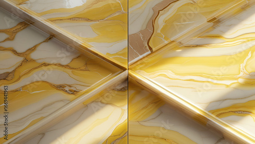 Diagonal Golden Marble Tile Surface - Polished and Luxurious Background