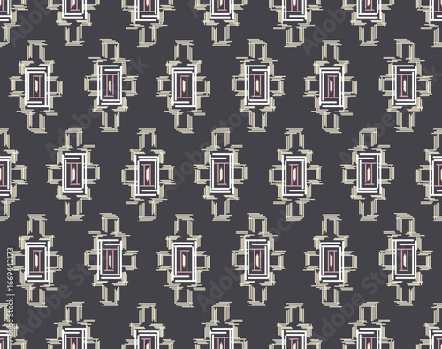 Japanese Cross Shape Diamond Vector Seamless Pattern