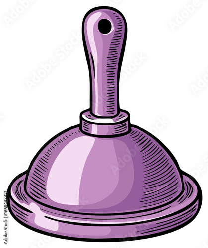 Purple Plunger Tool with Handle for Plumbing and Cleaning