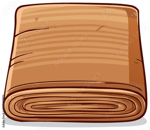 Brown Fabric Rolled and Folded Material Texture Illustration