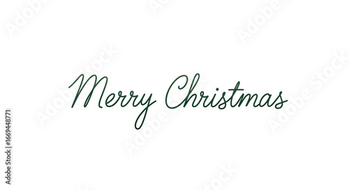 Elegant Merry Christmas script greeting in a festive green color, perfect for holiday cards, social media, and seasonal promotions
