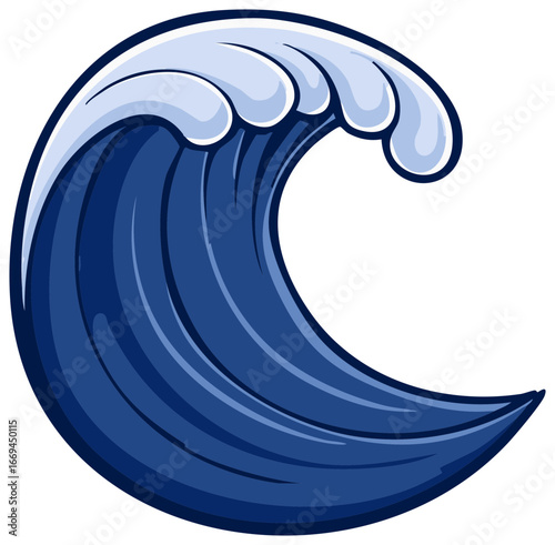 Stylized Illustration of a Cresting Wave