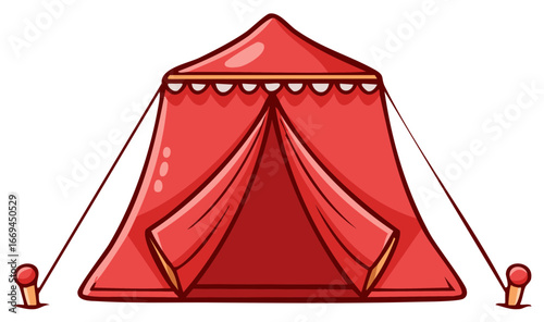 Red cartoon circus tent illustration