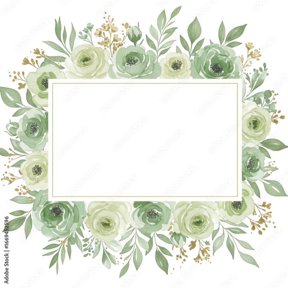 Fototapeta premium Floral frame isolated on transparent background