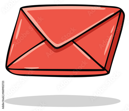 Red Envelope Illustration Postal Correspondence Communication Letter Writing