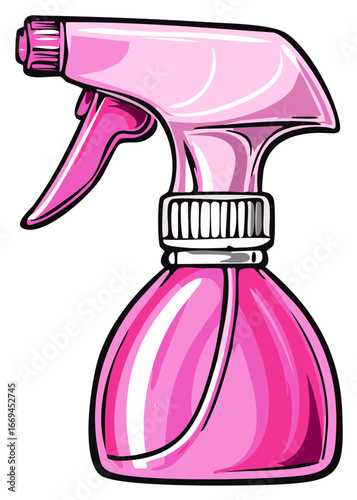 Pink Plastic Spray Bottle Sprayer for Cleaning Solutions Gardening Hair Styling