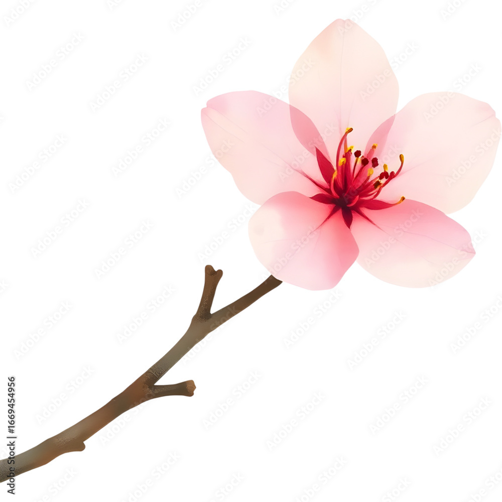 Naklejka premium Delicate Pink Botanical Branch