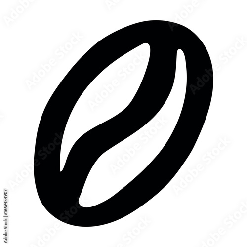 Simple hand drawn coffee bean Drink doodle Single element for print, web, design, decor