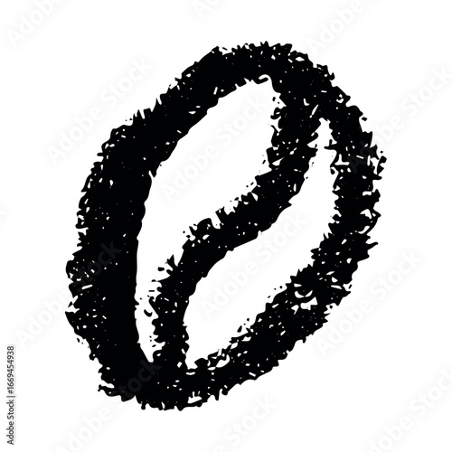 Simple hand drawn coffee bean Drink doodle Single element for print, web, design, decor