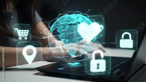 Person Engaged in Global E-commerce on a Laptop