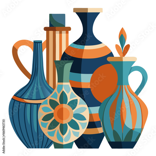 illustration of vase with flowers