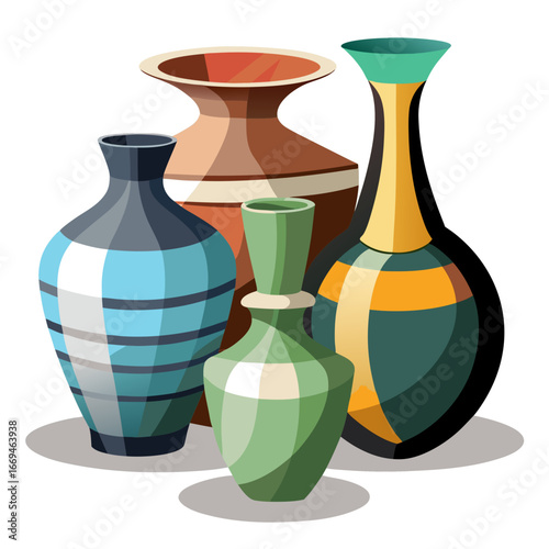 three vases with flowers