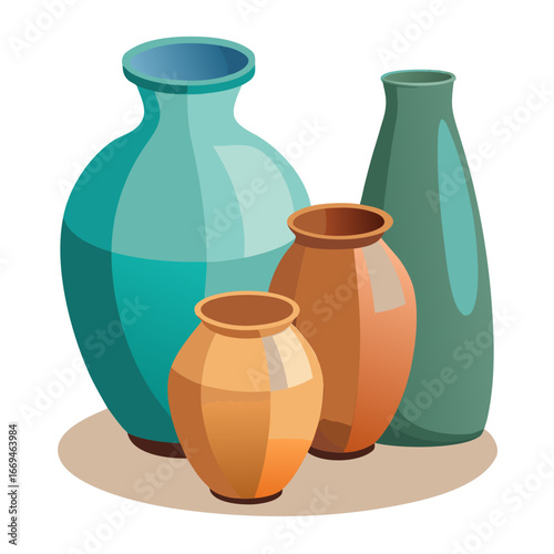 clay jug and vase
