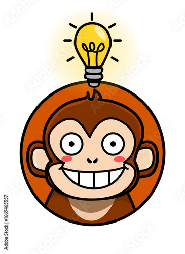 illustration of a monkey with an idea