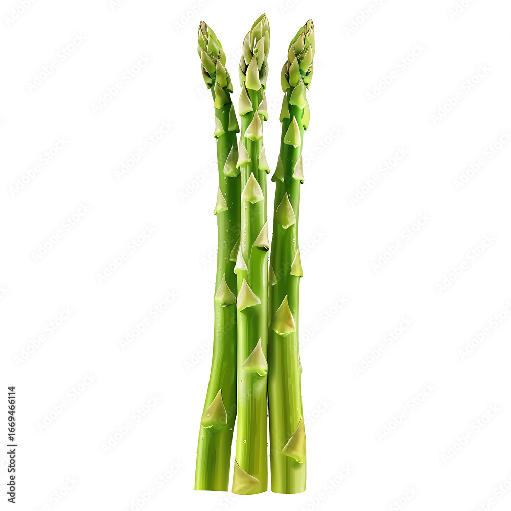 Fototapeta premium Fresh Green Asparagus Spears Isolated on White Background