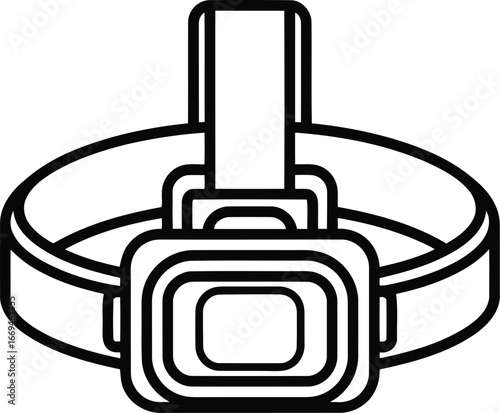 Vector art of headlamp, an essential tool for outdoor adventures and handsfree lighting