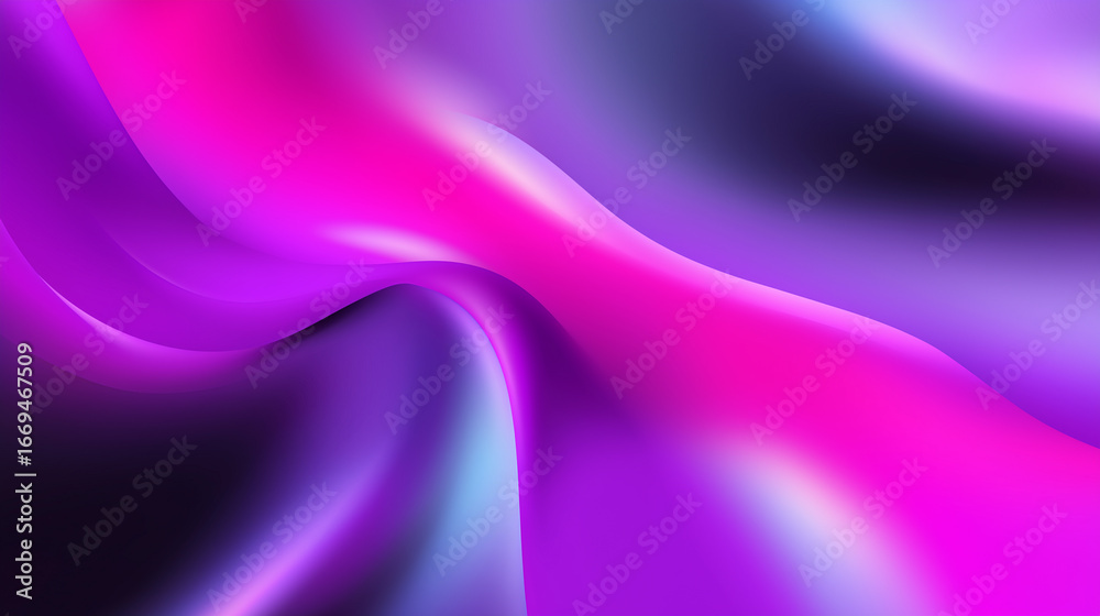 Fototapeta premium Abstract vibrant waves in shades of pink, purple, and blue with a silky smooth texture, evoking a modern and futuristic aesthetic.