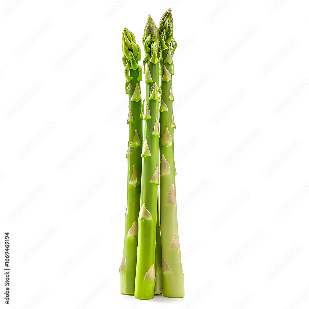 Fototapeta premium Fresh Green Asparagus Spears Isolated on White Background