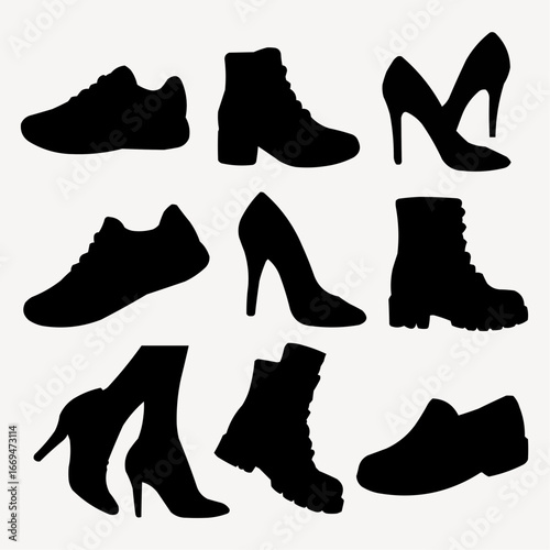 black silhouettes of shoes