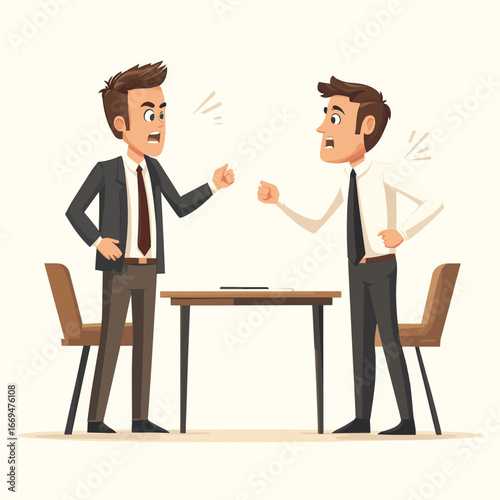 Businessmen arguing conflict negotiation