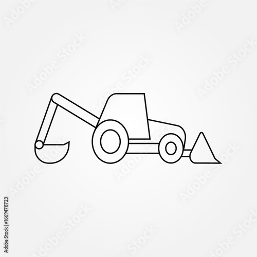 backhoe loader icon symbol illustration vector eps10 logo template design pattern seamless bright minimal design flat design realistic style simple design modern design