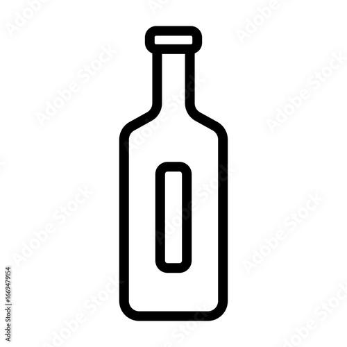 Glass Bottle Vector Line Icon Design
