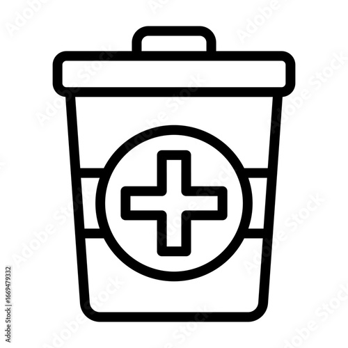 Medical Waste Vector Line Icon Design