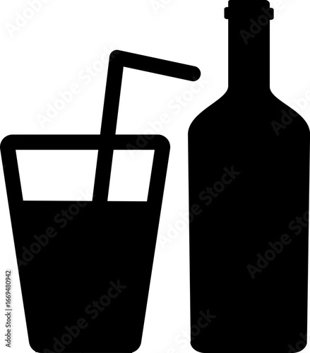 Drink bottle and glass icon