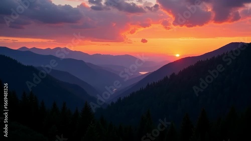 sunset over the mountains