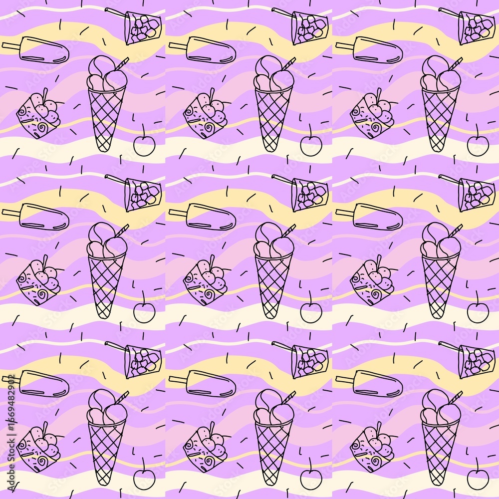 Naklejka premium hand drawn seamless pattern