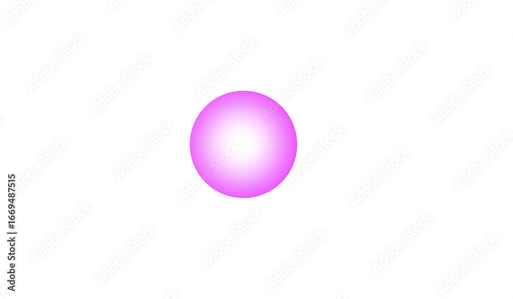 Obraz premium Modern minimal glowing magenta circle abstract shape with soft white halo, transparent background png