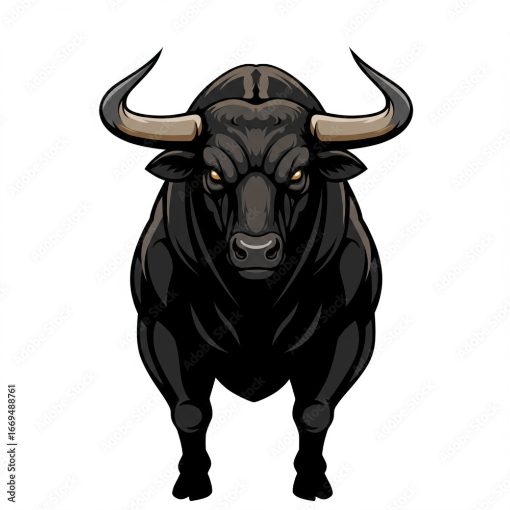 Naklejka premium Artistic bull vector illustration created for decorative, cultural, and branding purposes in print and digital.