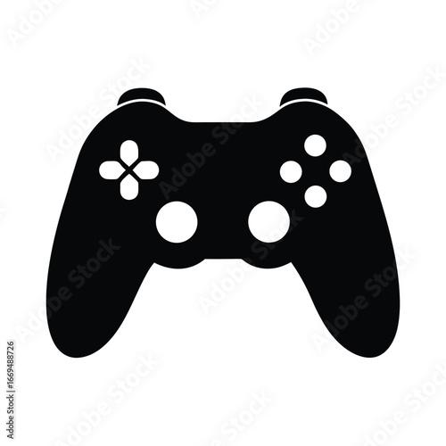 Gaming controller, gamepad icon, video game remote, controller silhouette