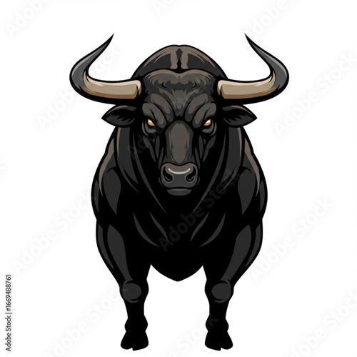 Artistic bull vector illustration created for decorative, cultural, and branding purposes in print and digital.