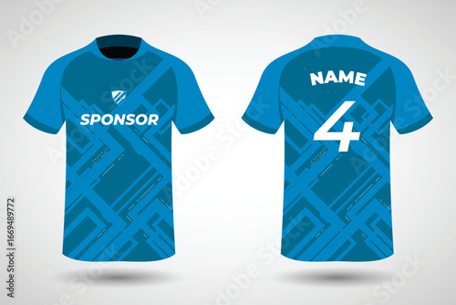 Wallpaper Mural Abstract design for Sport t-shirt, Soccer jersey mockup for football club. uniform front & back view. Torontodigital.ca