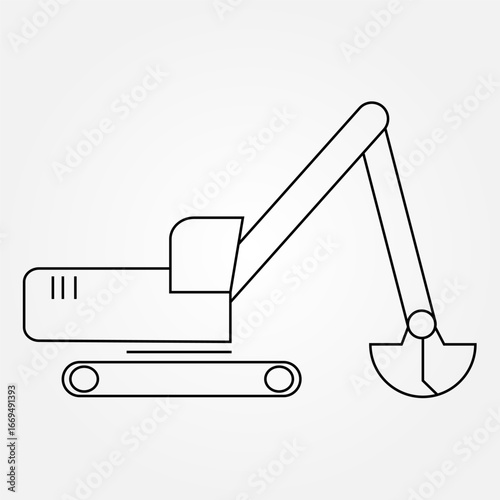 clamshell excavator icon symbol illustration vector eps10 logo template design pattern seamless bright minimal design flat design realistic style simple design modern design