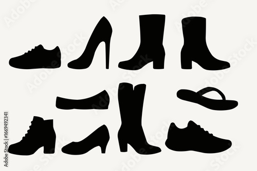 set of black shoes