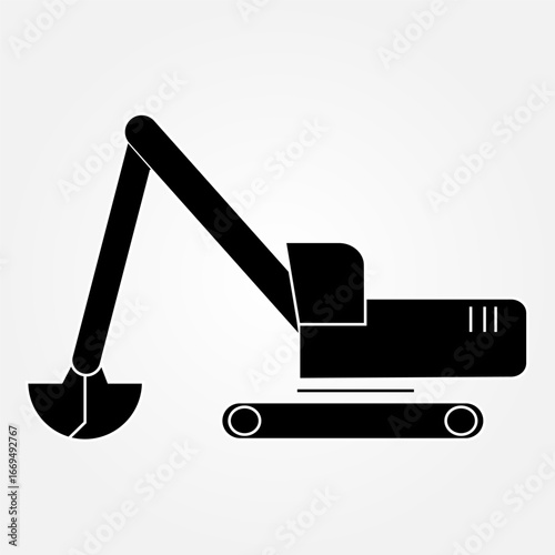 clamshell excavator icon symbol illustration vector eps10 logo template design pattern seamless bright minimal design flat design realistic style simple design modern design