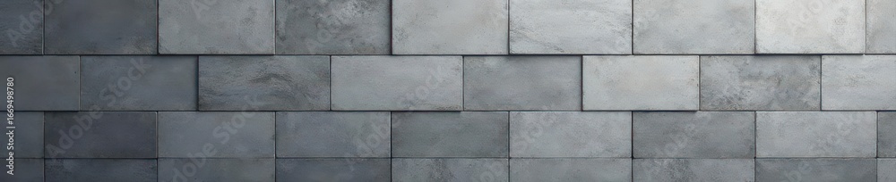 Naklejka premium Sleek modern gray ceramic brick tile backdrop, minimalist, abstract