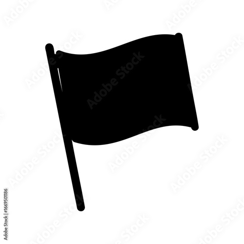 A waving black flag representing a political movement or the pirate symbol