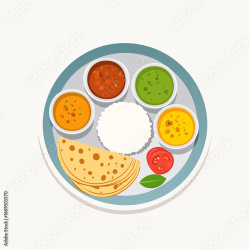 Flat vector Indian culture icons. Includes Taj Mahal, thali food, decorated elephant, Diwali lamp, yoga meditation, mehndi hand, Bollywood dance, rupee symbol, tuk tuk, and Indian spices.