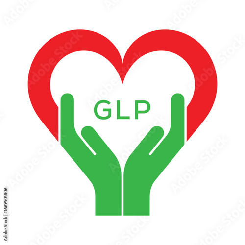 GLP Heart and Hands Company logo. GLP Company logo design for entrepreneur and business. GLP best icon.
