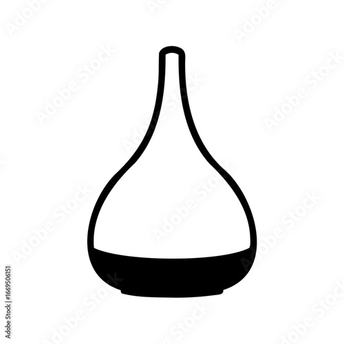 Black and white illustration of an essential oil diffuser silhouette design