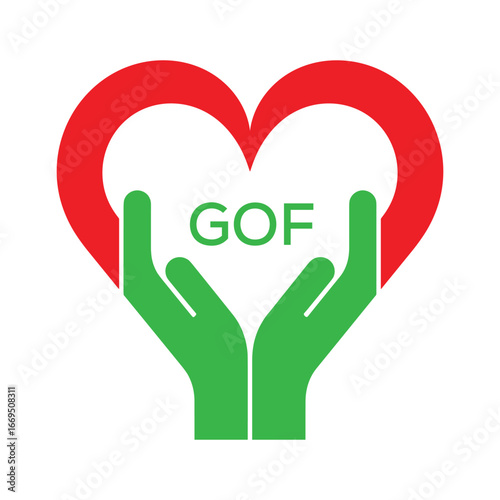Obraz na plátně GOF Heart and Hands Company logo