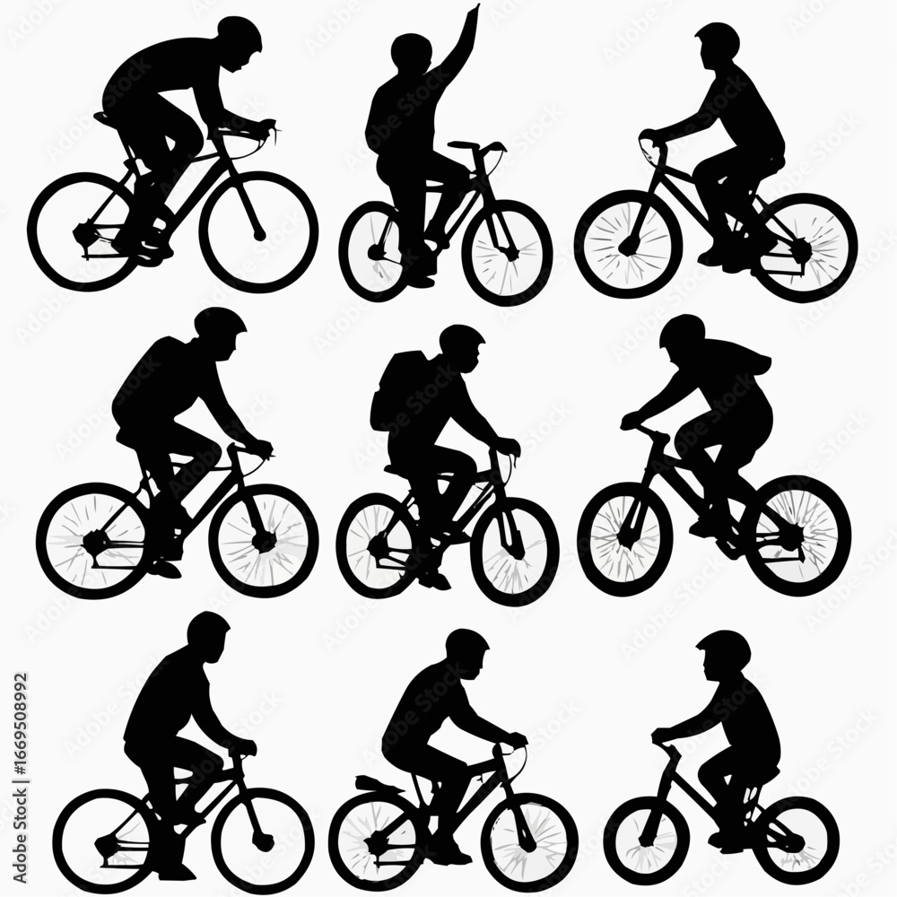 Fototapeta premium silhouette of a cyclist